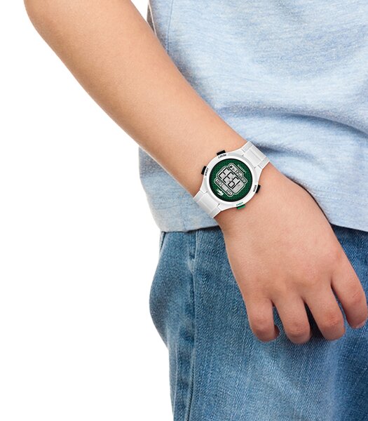 Montre LACOSTE KIDS Enfant 2030064 Analogue Cadran MINERAL Vert Bracelet Silicone Blanc Etanchéité 10BAR