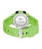 Montre LACOSTE KIDS Enfant 2030067 Analogue Cadran MINERAL Noir Bracelet Silicone Vert Etanchéité 10BAR