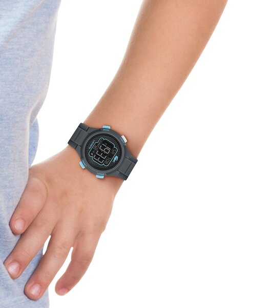 Montre LACOSTE KIDS Enfant 2030068 Analogue Cadran MINERAL Noir Bracelet Silicone Noir Etanchéité 10BAR
