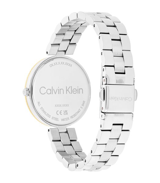 Montre CALVIN KLEIN WATCHES GLEAM Femme 25100012 Analogue Cadran MINERAL Noir Bracelet Acier inoxydable Acier / or jaune Boucle déployante Etanchéité