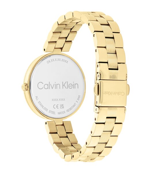 Montre CALVIN KLEIN WATCHES GLEAM Femme 25100014 Analogue Cadran MINERAL Acier Bracelet Acier Or jaune Boucle déployante Etanchéité 3BAR