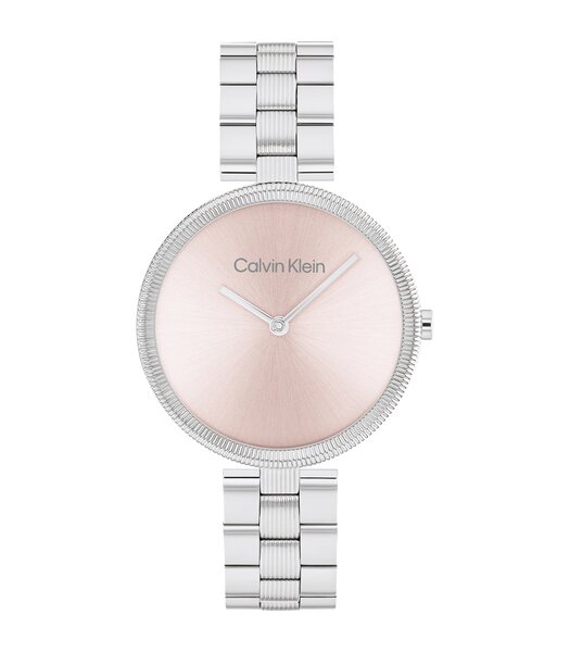 Montre CALVIN KLEIN WATCHES GLEAM Femme 25100015 Analogue Cadran MINERAL Rose Bracelet Acier inoxydable Acier Boucle déployante Etanchéité 3BAR