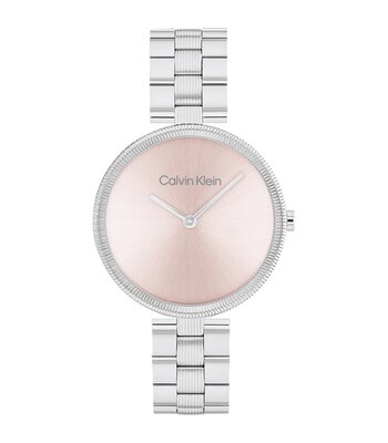 Montre CALVIN KLEIN WATCHES GLEAM Femme 25100015 Analogue Cadran MINERAL Rose Bracelet Acier inoxydable Acier Boucle déployante Etanchéité 3BAR