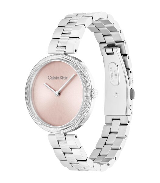 Montre CALVIN KLEIN WATCHES GLEAM Femme 25100015 Analogue Cadran MINERAL Rose Bracelet Acier inoxydable Acier Boucle déployante Etanchéité 3BAR