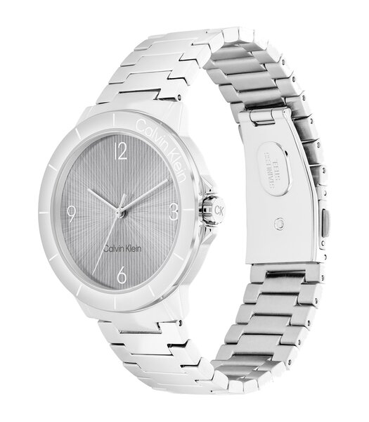 Montre CALVIN KLEIN WATCHES VIVACIOUS Femme 25100022 Analogue Cadran MINERAL Gris Bracelet Acier inoxydable Acier Boucle déployante Etanchéité 3BAR