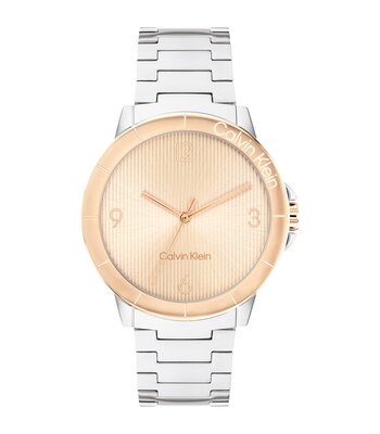 Montre CALVIN KLEIN WATCHES VIVACIOUS Femme 25100025 Analogue Cadran MINERAL Or rose Bracelet Acier inoxydable Acier Boucle déployante Etanchéité 3BAR