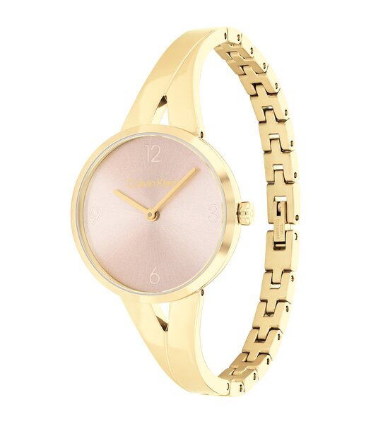Montre CALVIN KLEIN WATCHES JOYFUL Femme 25100027 Analogue Cadran MINERAL Rose Bracelet Acier Or jaune Boucle déployante Etanchéité 3BAR