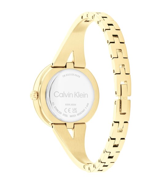 Montre CALVIN KLEIN WATCHES JOYFUL Femme 25100027 Analogue Cadran MINERAL Rose Bracelet Acier Or jaune Boucle déployante Etanchéité 3BAR