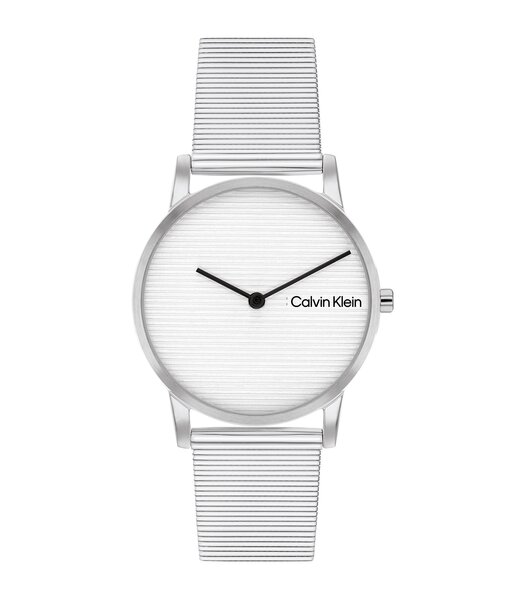 Montre CALVIN KLEIN WATCHES CK FEEL Femme 25100033 Analogue Cadran MINERAL Argenté Bracelet Acier inoxydable Acier Boucle déployante Etanchéité 3BAR