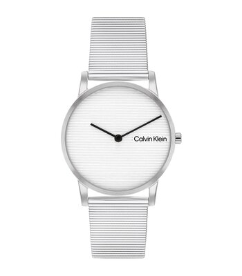 Montre CALVIN KLEIN WATCHES CK FEEL Femme 25100033 Analogue Cadran MINERAL Argenté Bracelet Acier inoxydable Acier Boucle déployante Etanchéité 3BAR