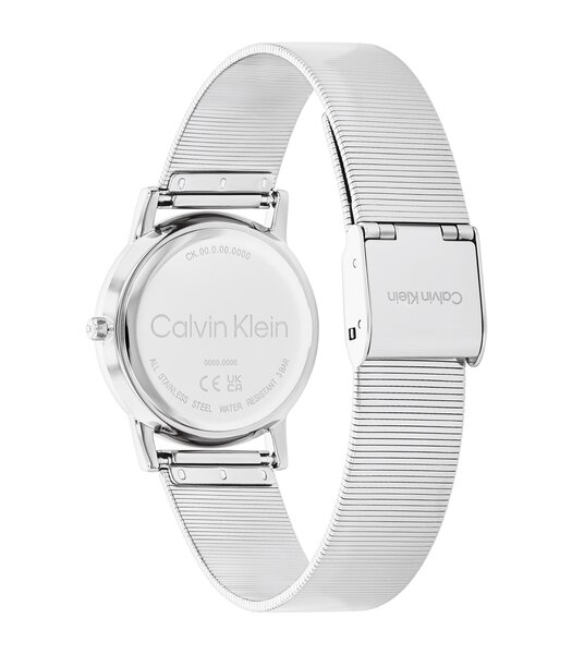 Montre CALVIN KLEIN WATCHES CK FEEL Femme 25100033 Analogue Cadran MINERAL Argenté Bracelet Acier inoxydable Acier Boucle déployante Etanchéité 3BAR