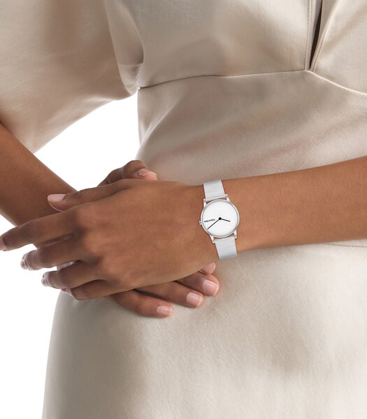 Montre CALVIN KLEIN WATCHES CK FEEL Femme 25100033 Analogue Cadran MINERAL Argenté Bracelet Acier inoxydable Acier Boucle déployante Etanchéité 3BAR