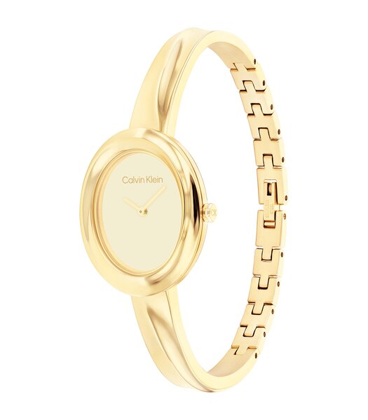 Montre CALVIN KLEIN WATCHES TWISTED BEZEL Femme 25100056 Analogue Cadran MINERAL Or jaune Bracelet Acier Or jaune Etanchéité 3BAR