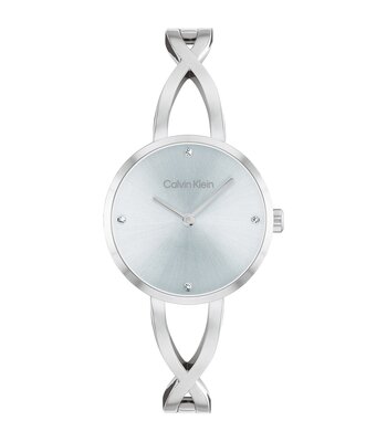 Montre CALVIN KLEIN WATCHES SCULPTED EMBRACE Femme 25100058 Analogue Cadran MINERAL Bleu Bracelet Acier inoxydable Acier Etanchéité 3BAR