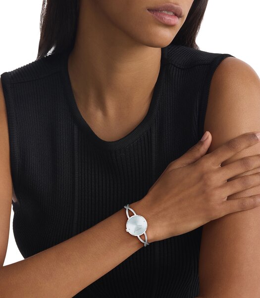 Montre CALVIN KLEIN WATCHES SCULPTED EMBRACE Femme 25100058 Analogue Cadran MINERAL Bleu Bracelet Acier inoxydable Acier Etanchéité 3BAR
