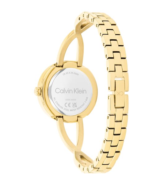Montre CALVIN KLEIN WATCHES SCULPTED EMBRACE Femme 25100059 Analogue Cadran MINERAL Noir Bracelet Acier Or jaune Etanchéité 3BAR