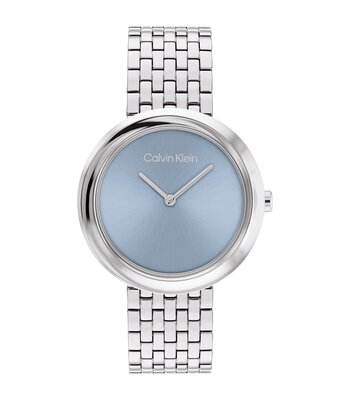 Montre CALVIN KLEIN WATCHES TWISTED BEZEL Femme 25100065 Analogue Cadran MINERAL Bleu Bracelet Acier inoxydable Acier Etanchéité 3BAR