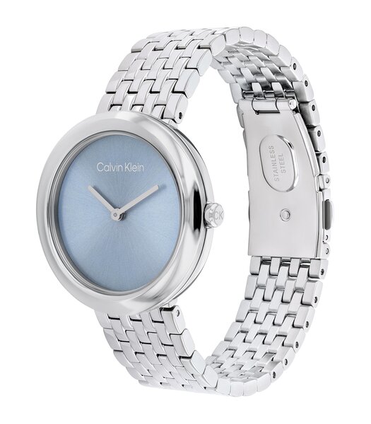 Montre CALVIN KLEIN WATCHES TWISTED BEZEL Femme 25100065 Analogue Cadran MINERAL Bleu Bracelet Acier inoxydable Acier Etanchéité 3BAR