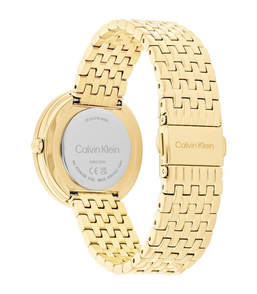 Montre CALVIN KLEIN WATCHES TWISTED BEZEL Femme 25100066 Analogue Cadran MINERAL Vert Bracelet Acier Or jaune Etanchéité 3BAR