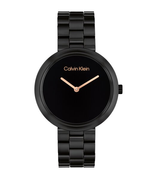 Montre CALVIN KLEIN WATCHES CK PURE Femme 25100075 Analogue Cadran MINERAL Noir Bracelet CERAMIQUE Noir Etanchéité 3BAR
