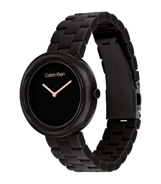 Montre CALVIN KLEIN WATCHES CK PURE Femme 25100075 Analogue Cadran MINERAL Noir Bracelet CERAMIQUE Noir Etanchéité 3BAR