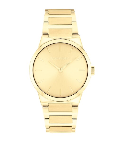 Montre CALVIN KLEIN WATCHES CK LINEAR ELEGANCE Femme 25100077 Analogue Cadran MINERAL Or jaune Bracelet Acier Or jaune Etanchéité 3BAR