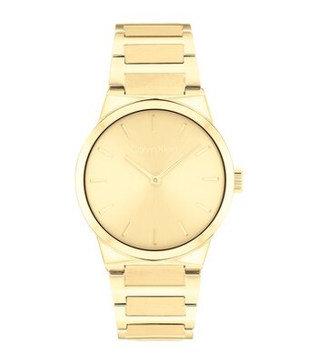 Montre CALVIN KLEIN WATCHES CK LINEAR ELEGANCE Femme 25100077 Analogue Cadran MINERAL Or jaune Bracelet Acier Or jaune Etanchéité 3BAR