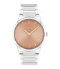 Montre CALVIN KLEIN WATCHES CK LINEAR ELEGANCE Femme 25100085 Analogue Cadran MINERAL Rose Bracelet Acier inoxydable Acier Etanchéité 3BAR