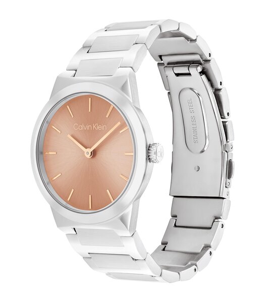 Montre CALVIN KLEIN WATCHES CK LINEAR ELEGANCE Femme 25100085 Analogue Cadran MINERAL Rose Bracelet Acier inoxydable Acier Etanchéité 3BAR