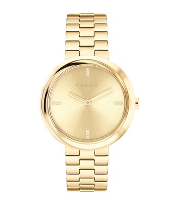 Montre CALVIN KLEIN WATCHES TWISTED BEZEL Femme 25100094 Analogue Cadran MINERAL Or jaune Bracelet Acier Or jaune Etanchéité 3BAR