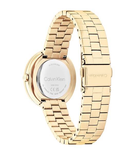 Montre CALVIN KLEIN WATCHES TWISTED BEZEL Femme 25100094 Analogue Cadran MINERAL Or jaune Bracelet Acier Or jaune Etanchéité 3BAR