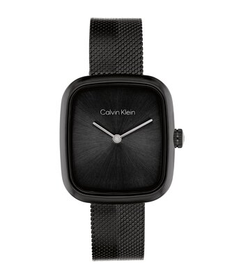 Montre CALVIN KLEIN WATCHES CK ADORE Femme 25100100 Analogue Cadran MINERAL Noir Bracelet Acier Noir Etanchéité 3BAR