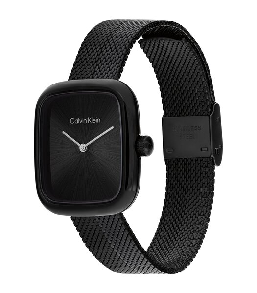 Horloge CALVIN KLEIN WATCHES CK ADORE Dames 25100100 Analoog Behuizing MINERAAL Zwart Bracelette Staal Zwart Etanchéiteiten 3BAR