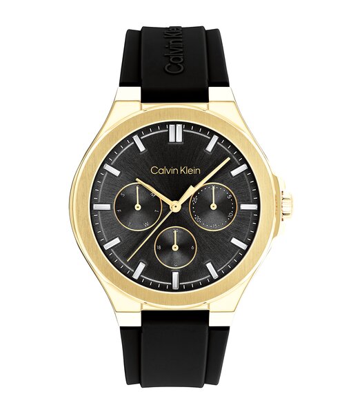 Montre CALVIN KLEIN WATCHES VIBRANCY Femme 25100107 Analogue Cadran MINERAL Noir Bracelet Silicone Noir Etanchéité 3BAR