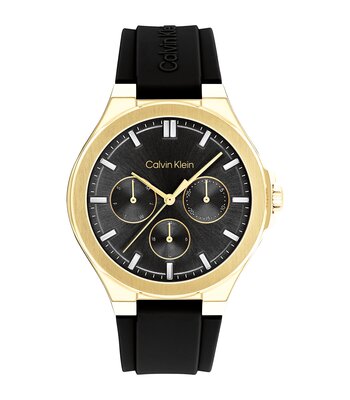 Montre CALVIN KLEIN WATCHES VIBRANCY Femme 25100107 Analogue Cadran MINERAL Noir Bracelet Silicone Noir Etanchéité 3BAR
