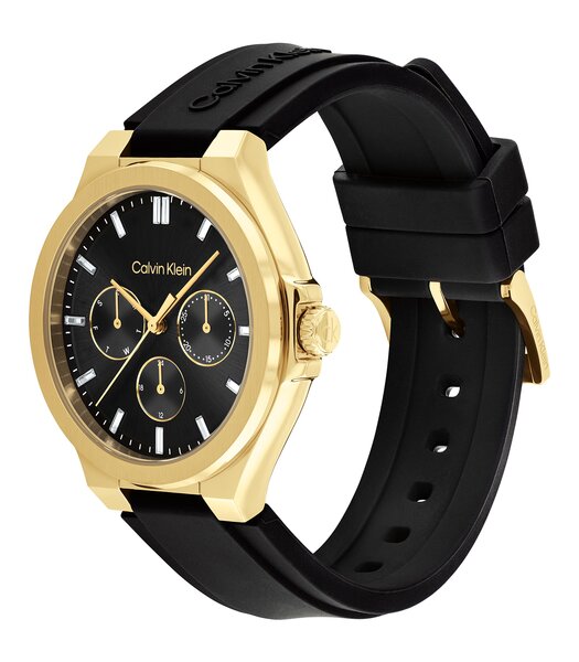 Montre CALVIN KLEIN WATCHES VIBRANCY Femme 25100107 Analogue Cadran MINERAL Noir Bracelet Silicone Noir Etanchéité 3BAR