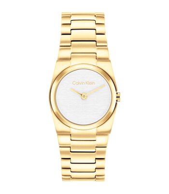 Montre CALVIN KLEIN WATCHES CK UNITE Femme 25100122 Analogue Cadran MINERAL Blanc Bracelet Acier Or jaune Etanchéité 3BAR