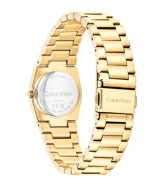 Montre CALVIN KLEIN WATCHES CK UNITE Femme 25100122 Analogue Cadran MINERAL Blanc Bracelet Acier Or jaune Etanchéité 3BAR