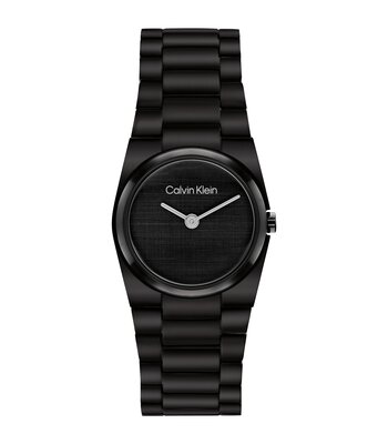 Montre CALVIN KLEIN WATCHES CK UNITE Femme 25100125 Analogue Cadran MINERAL Noir Bracelet Acier Noir Etanchéité 3BAR