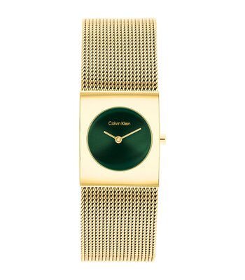 Montre CALVIN KLEIN WATCHES CK PULSE Femme 25100136 Analogue Cadran MINERAL Vert Bracelet Acier Or jaune Etanchéité 3BAR