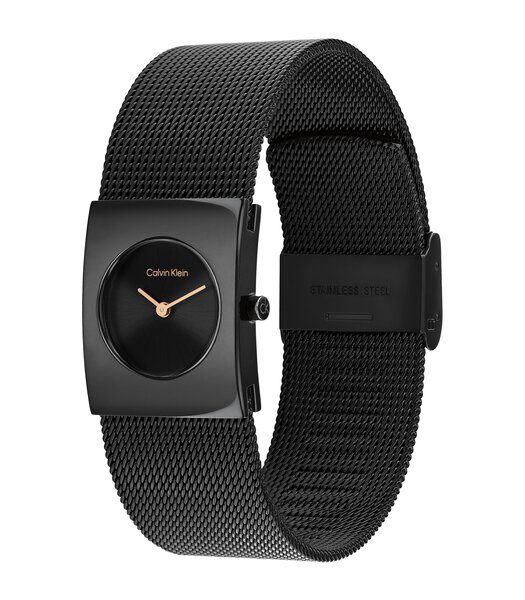 Montre CALVIN KLEIN WATCHES CK PULSE Femme 25100138 Analogue Cadran MINERAL Noir Bracelet Acier Noir Etanchéité 3BAR