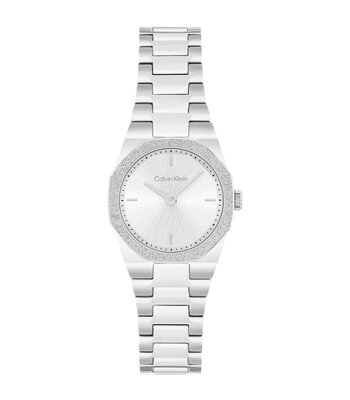Montre CALVIN KLEIN WATCHES GEOMETRIC ELEGANCE Femme 25100141 Analogue Cadran MINERAL Argenté Bracelet Acier inoxydable Acier Etanchéité 3BAR