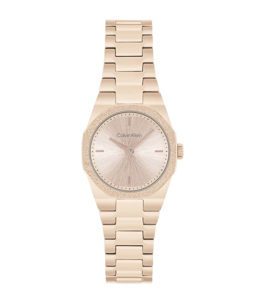 Montre CALVIN KLEIN WATCHES GEOMETRIC ELEGANCE Femme 25100144 Analogue Cadran MINERAL Beige Bracelet Acier Or jaune Etanchéité 3BAR