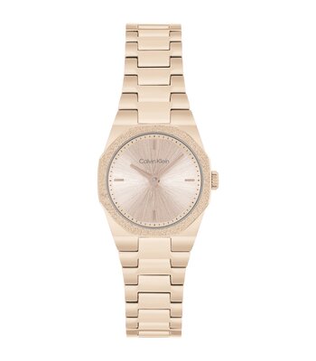 Montre CALVIN KLEIN WATCHES GEOMETRIC ELEGANCE Femme 25100144 Analogue Cadran MINERAL Beige Bracelet Acier Or jaune Etanchéité 3BAR