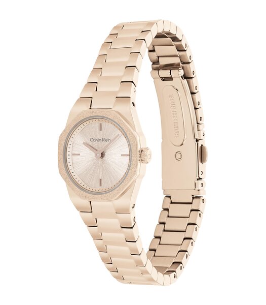 Montre CALVIN KLEIN WATCHES GEOMETRIC ELEGANCE Femme 25100144 Analogue Cadran MINERAL Beige Bracelet Acier Or jaune Etanchéité 3BAR