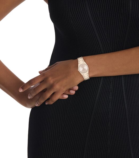 Montre CALVIN KLEIN WATCHES GEOMETRIC ELEGANCE Femme 25100144 Analogue Cadran MINERAL Beige Bracelet Acier Or jaune Etanchéité 3BAR