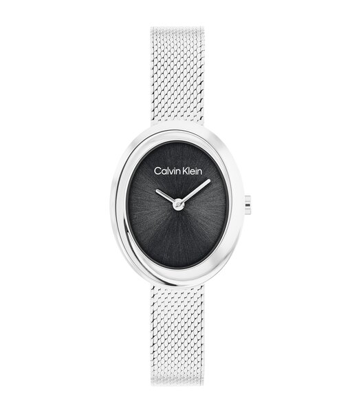 Montre CALVIN KLEIN WATCHES TWISTED BEZEL Femme 25100151 Analogue Cadran MINERAL Noir Bracelet Acier inoxydable Acier Etanchéité 3BAR