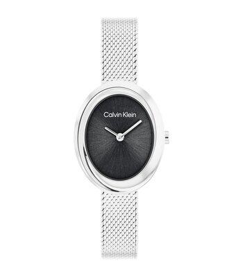 Montre CALVIN KLEIN WATCHES TWISTED BEZEL Femme 25100151 Analogue Cadran MINERAL Noir Bracelet Acier inoxydable Acier Etanchéité 3BAR