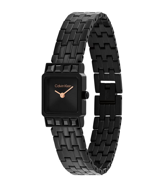 Montre CALVIN KLEIN WATCHES POISE Femme 25100163 Analogue Cadran MINERAL Noir Bracelet Acier Noir Etanchéité 3BAR