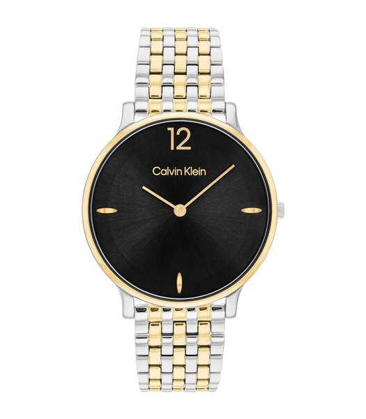 Montre CALVIN KLEIN WATCHES LUXE Femme 25100171 Analogue Cadran MINERAL Noir Bracelet Acier inoxydable Acier / or jaune Etanchéité 3BAR